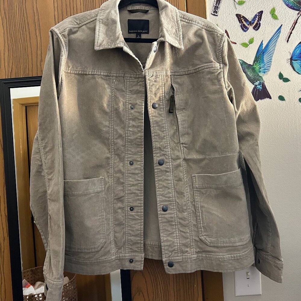 Banana Republic Stone Corduroy Trucker Jacket | Elevated Classic | Like New